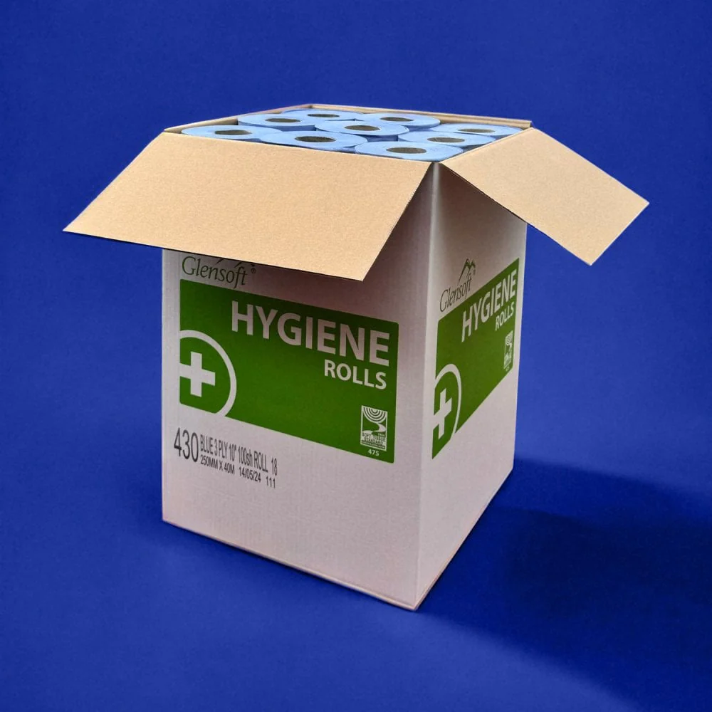 10" Wiper Rolls - 3 Ply - Blue - Image 3