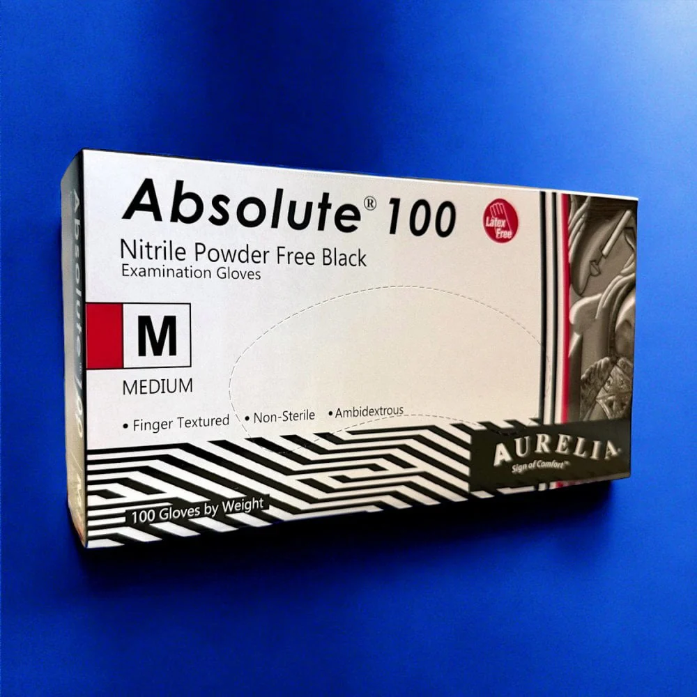 Absolute - Black Nitrile Gloves - Powder Free - Image 3
