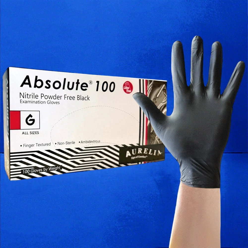 Absolute - Black Nitrile Gloves - Powder Free - Image 6