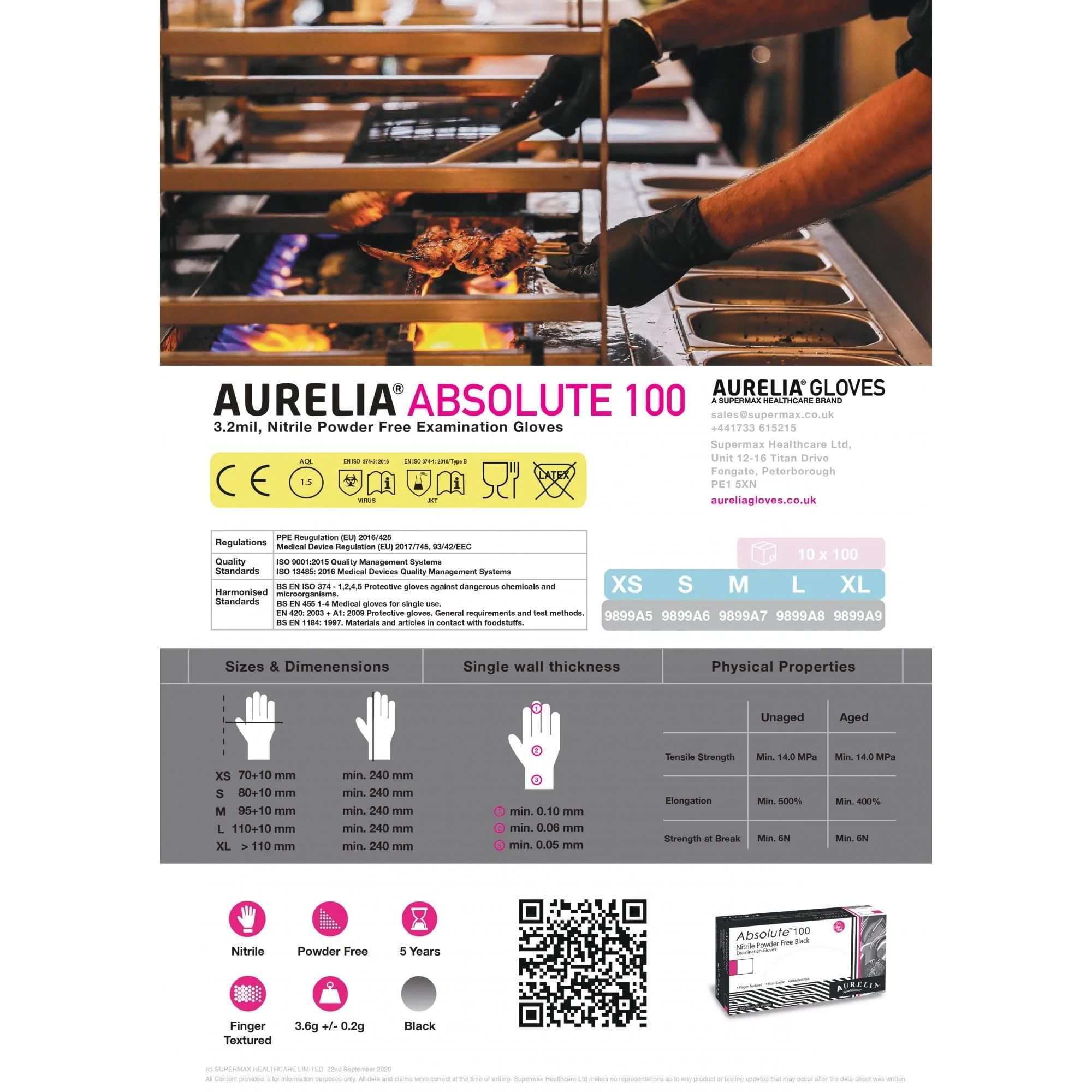 Absolute - Black Nitrile Gloves - Powder Free - Image 7