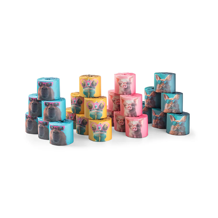 Animal Collection #1 Bamboo Toilet Rolls - 24 Rolls x 400 Sheets / 3 Ply - Image 3