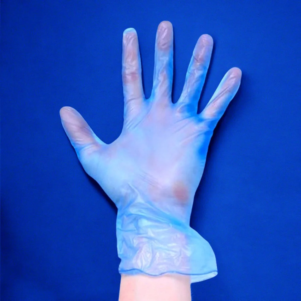 Aurelia - Delight Blue Vinyl Gloves - Powder Free - Image 5
