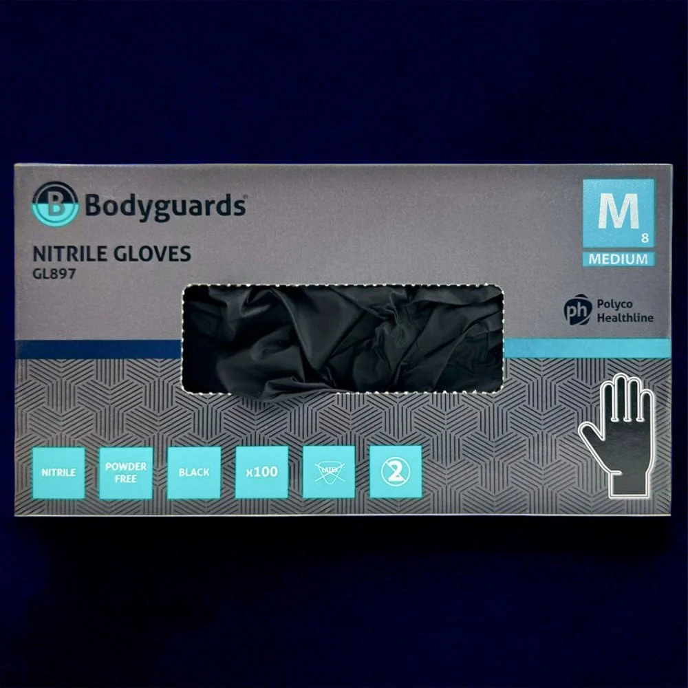 Black Nitrile Gloves - Image 2