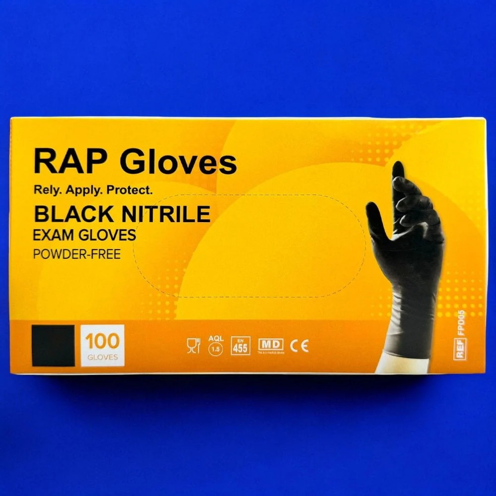 Black Nitrile Gloves - Powder Free - Image 3