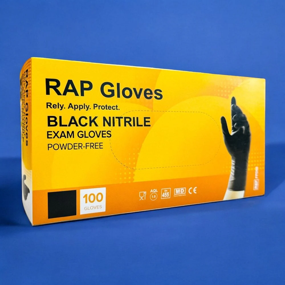 Black Nitrile Gloves - Powder Free - Image 4