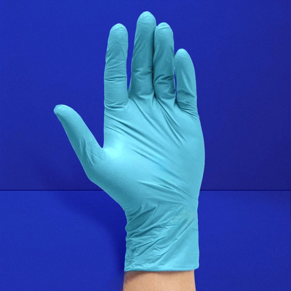 Blue Nitrile Gloves - Powder Free - Image 3