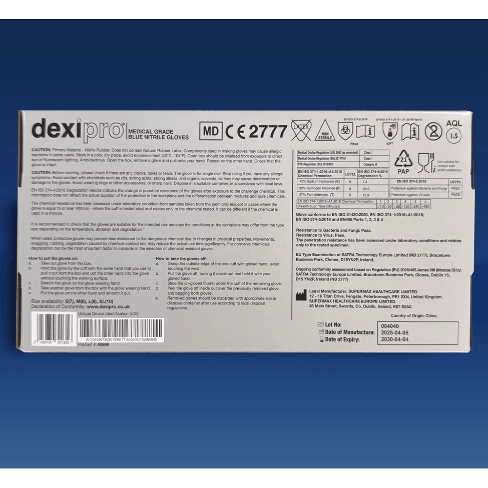 Blue Nitrile Gloves - Powder Free - Image 5