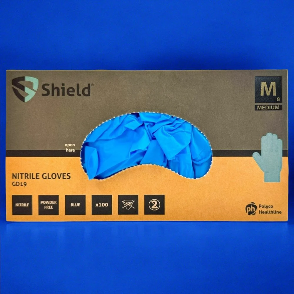 Blue Nitrile Gloves - Powder Free - Image 2
