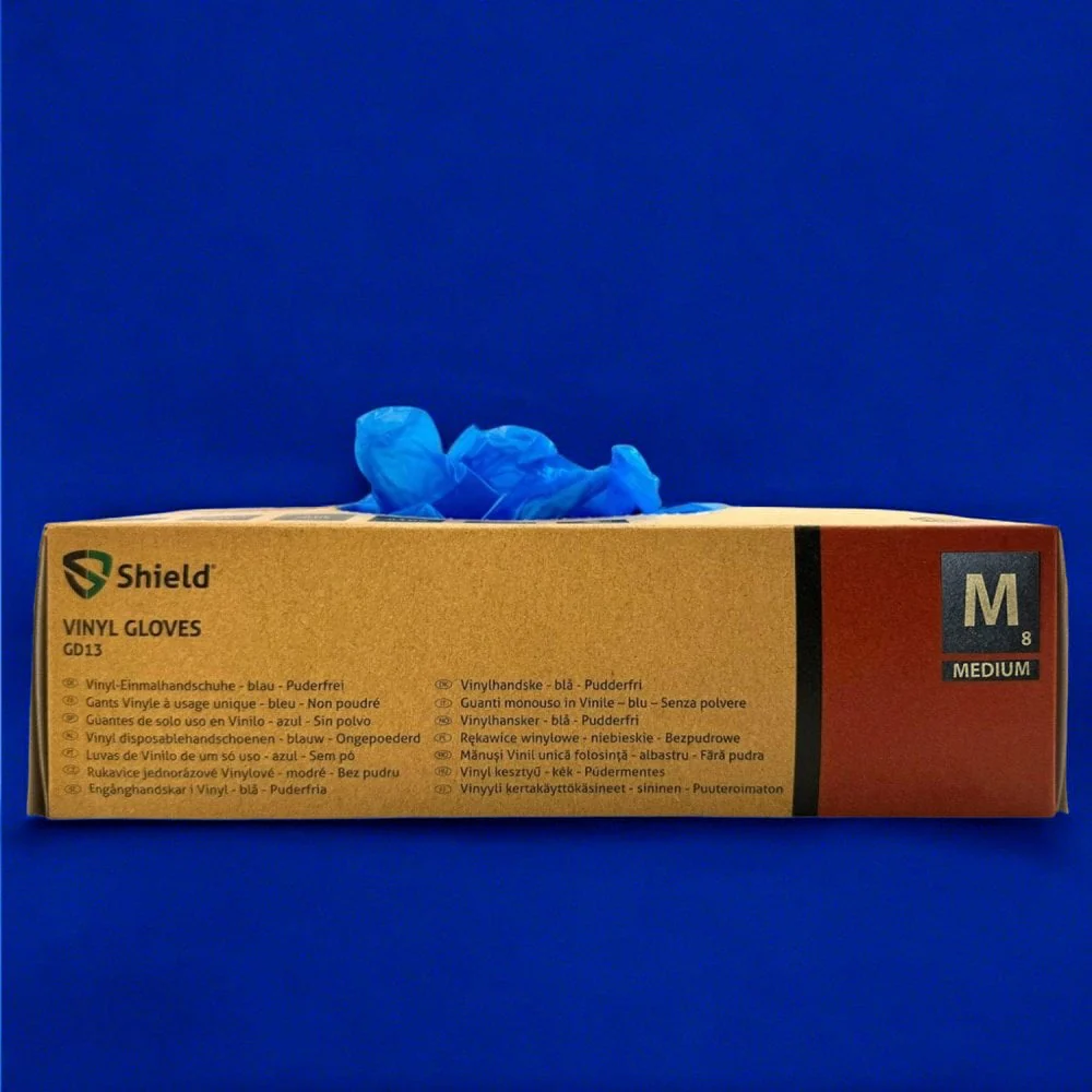 Blue Vinyl Gloves - Powder Free - Image 4