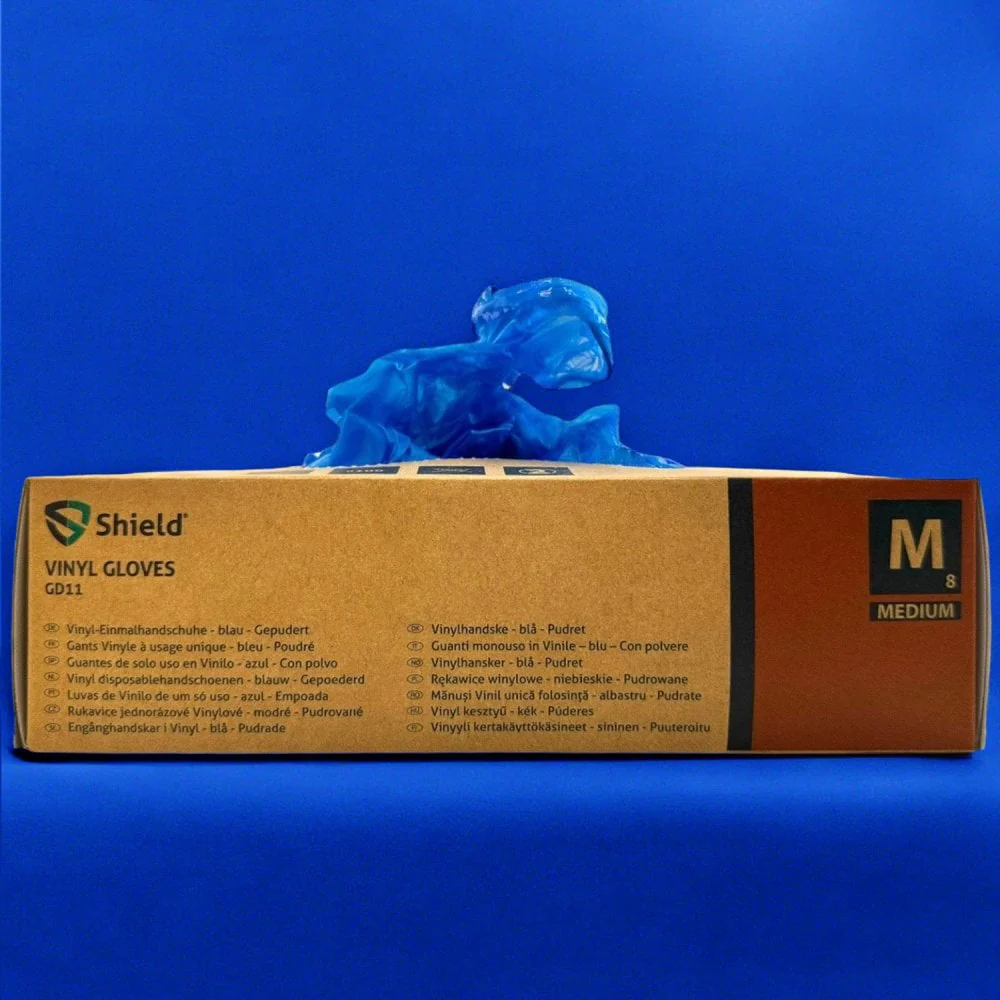 Blue Vinyl Gloves - Powdered - Image 4