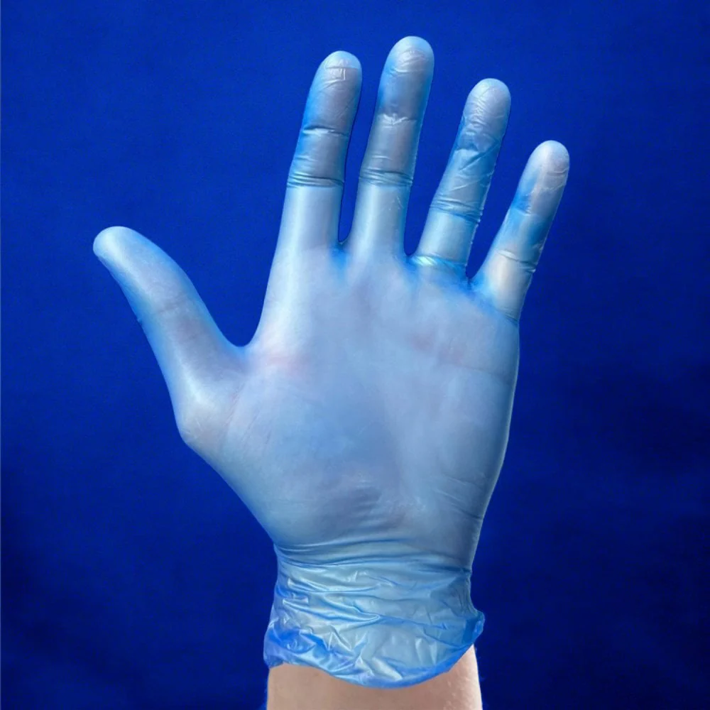 Blue Vinyl Gloves - Powdered - Image 5
