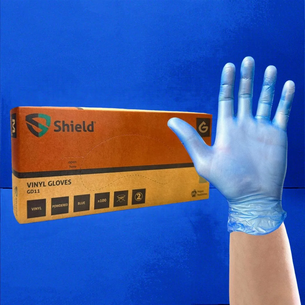 Blue Vinyl Gloves - Powdered - Image 6