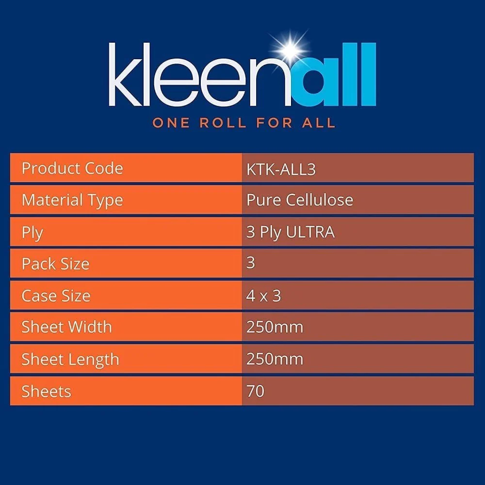Kleenall Kitchen Rolls - 3 Ply x 12 Rolls | 2 Cases - Image 7