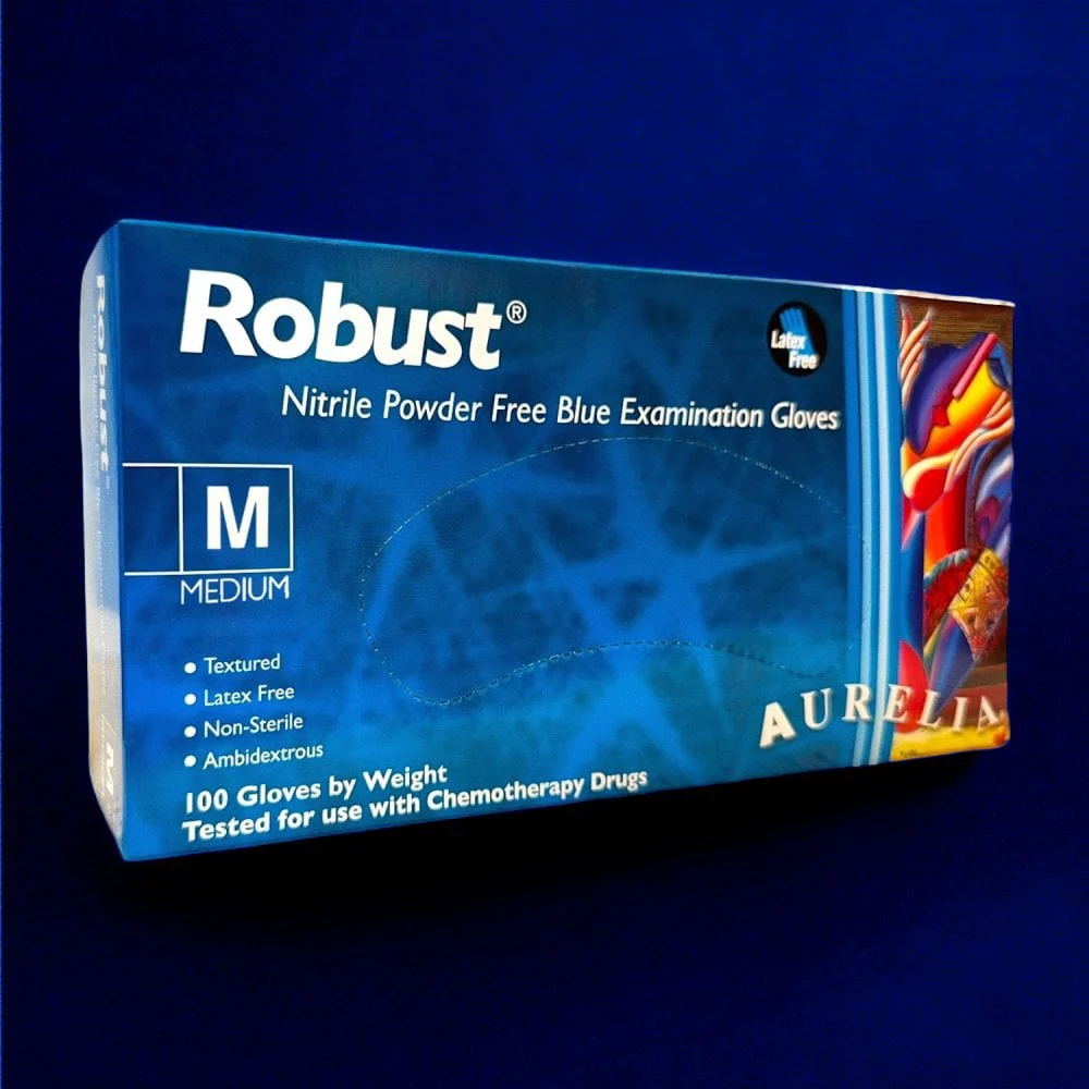 Robust - Blue Nitrile Gloves - Powder Free - Image 3