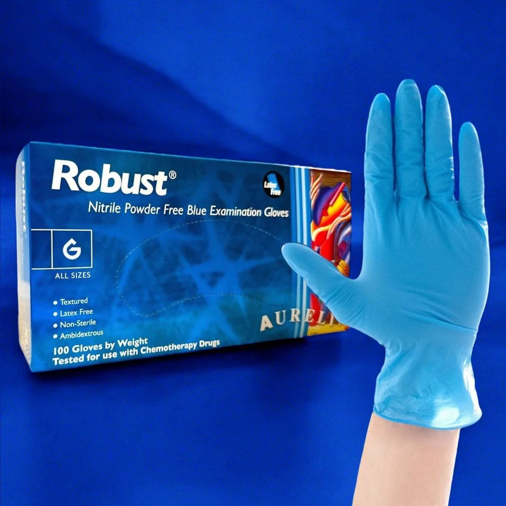 Robust - Blue Nitrile Gloves - Powder Free - Image 6