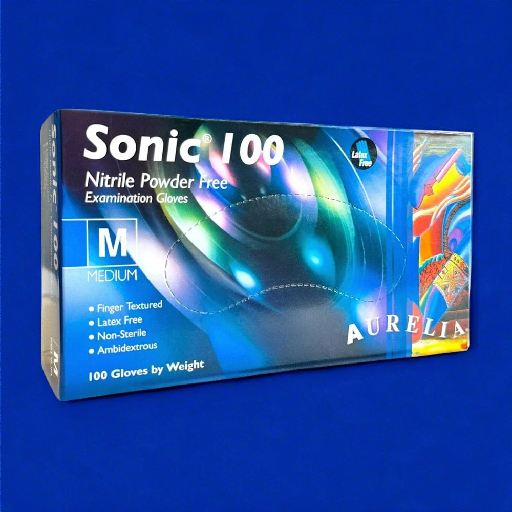 Sonic 100 Cobalt Blue Nitrile Gloves - Powder Free - Image 2