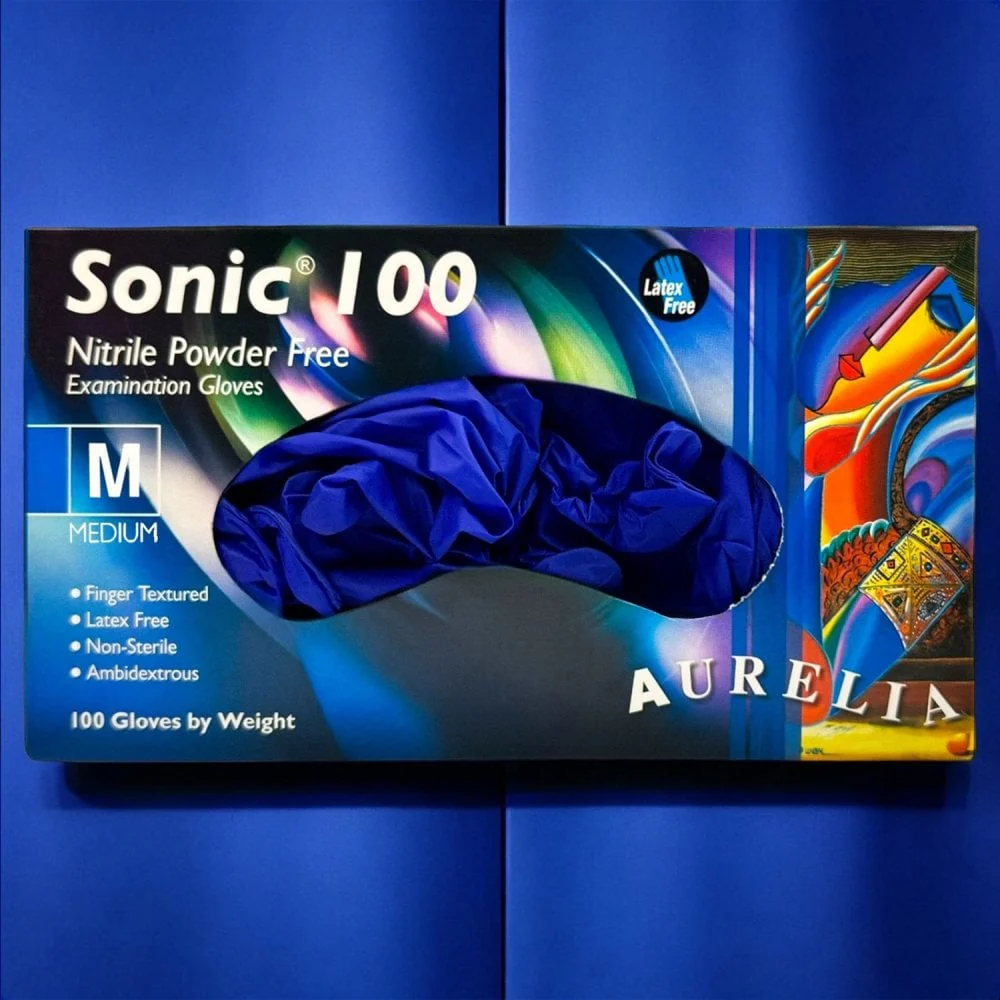Sonic 100 Cobalt Blue Nitrile Gloves - Powder Free - Image 3