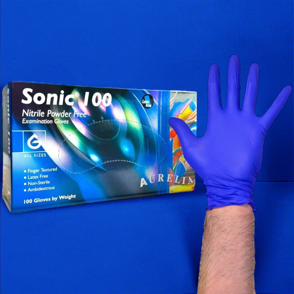 Sonic 100 Cobalt Blue Nitrile Gloves - Powder Free - Image 4