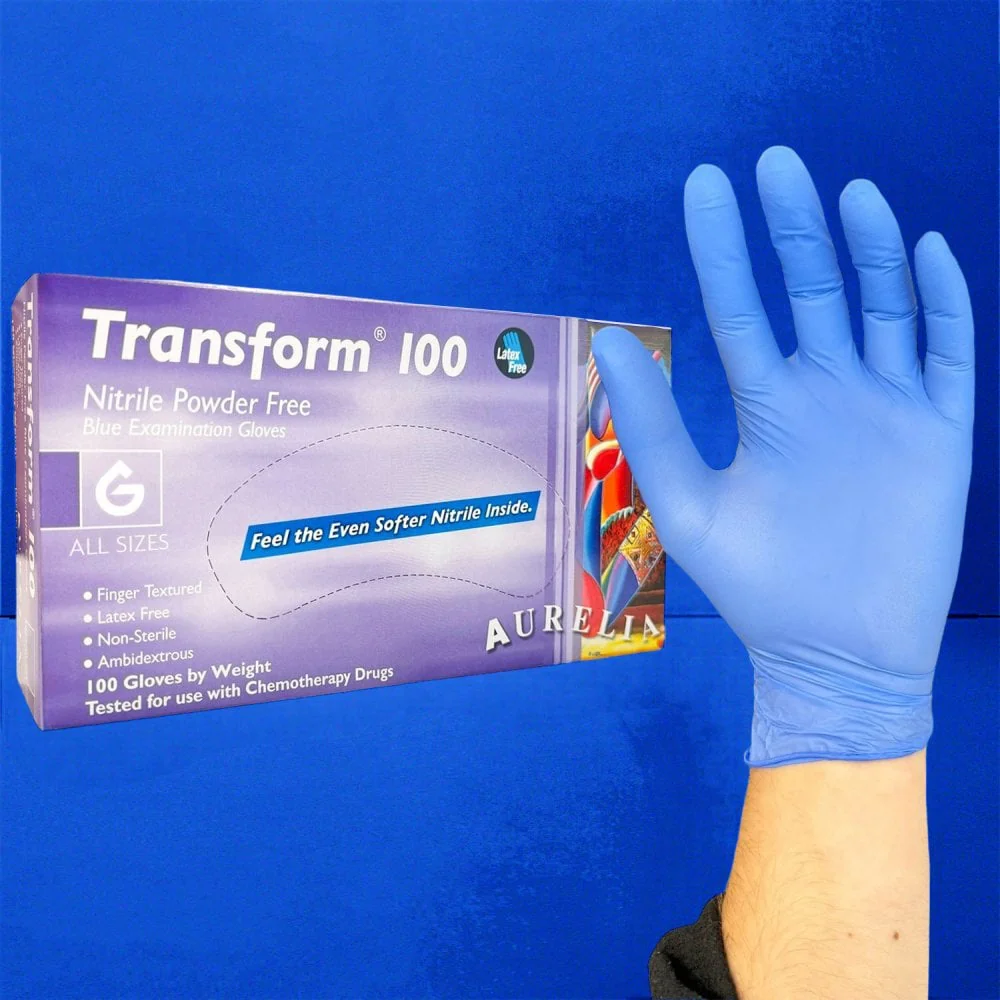 Transform - Blue Nitrile Gloves - Powder Free - Image 4