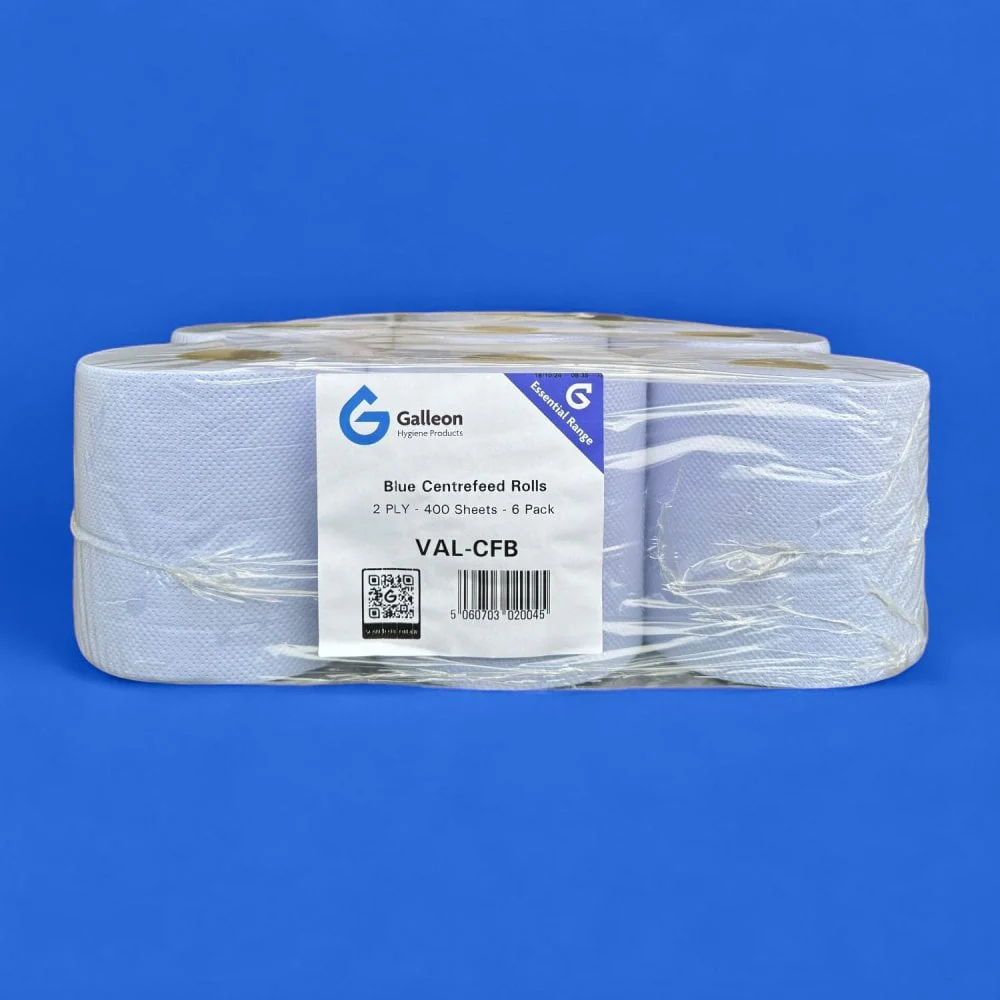 Value 2 Ply Blue Embossed Centrefeed Rolls - Image 2